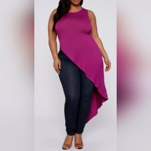 Plus Size I'll Be Your Motivation Tunic Top- Magenta